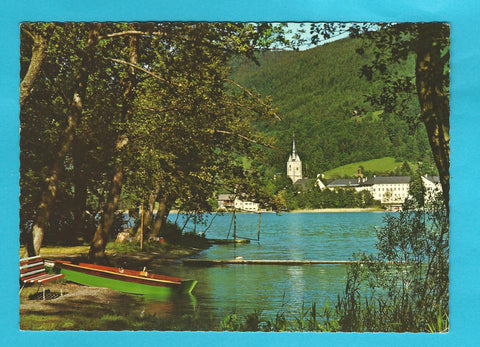 AK Blick über den See auf Ossiach.