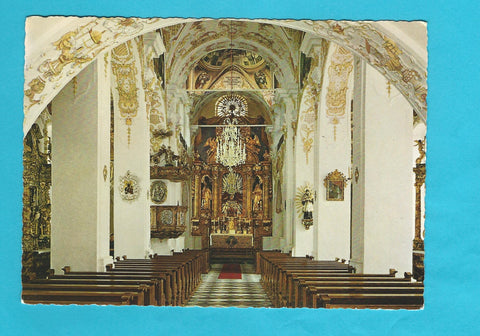AK Stiftskirche Ossiach. Blick in das Kirchenschiff.