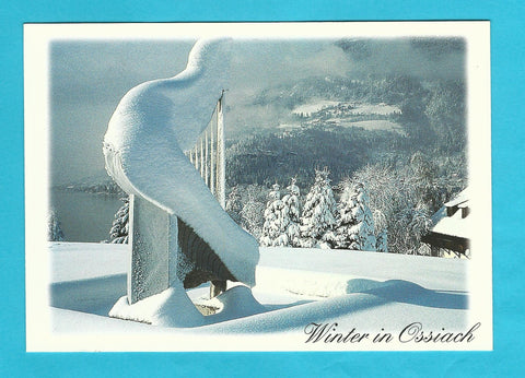 AK Winter in Ossiach. Harfe in Ossiach von Mag. Wilhelm Pleschberger, Riegersdorf.