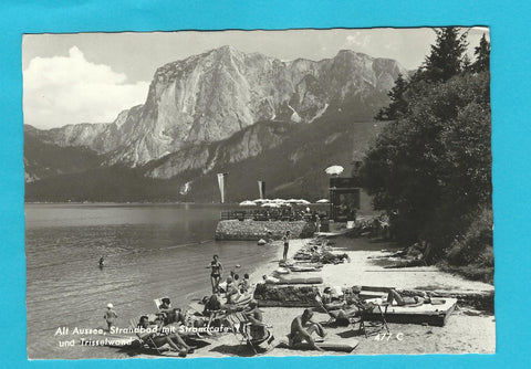 Alt Aussee, Strandbad mit Strandcafe und Trisselwand.