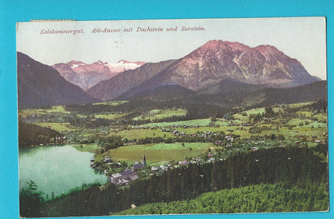AK Altaussee mit Dachstein und Sarstein. (1916)