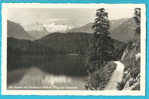 AK Altaussee mit Dachstein. Weg zur Seewiese.