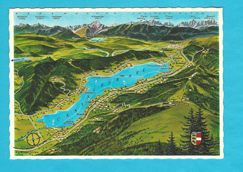AK Panorama vom Ossiacher See.