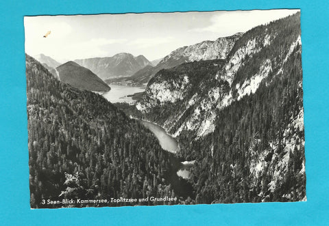 AK 3 Seen-Blick: Kammersee, Toplitzsee und Grundlsee.
