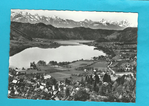 AK Ossiachersee mit Julischen Alpen. Blick auf Steindorf, Bodensdorf und Ossiach.