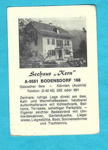 Visitenkarte Bodensdorf 168. Seehaus Kern. Ossiacher See.