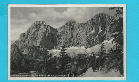 AK Blick zur Dachsteingruppe vom Wege zur Austriahütte. (1944)